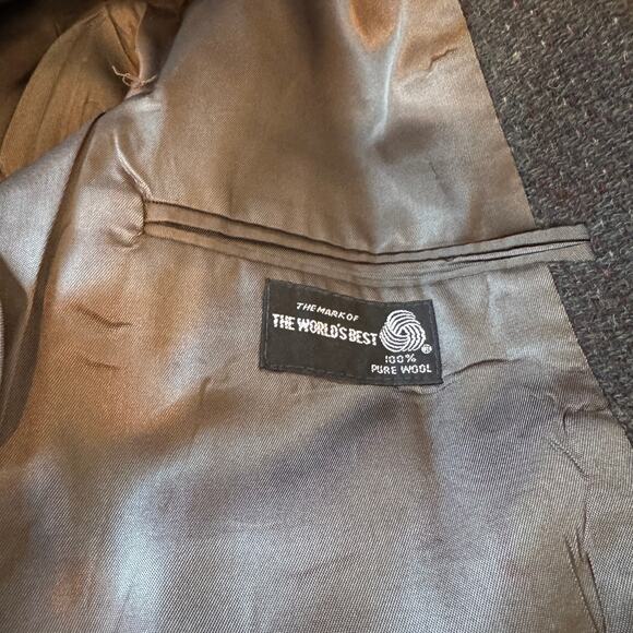 Vtg 70s Tweed Mens 38R 100% Wool Blazer Sport Coat USA Lined Heritage Preppy - Picture 14 of 16